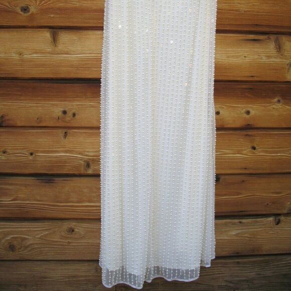 Mac Duggal 93735 Pearl Embellished Soft Tie One Shoulder Gown White - Picture 13 of 17